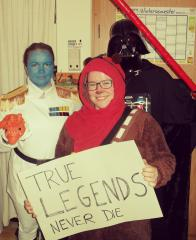 Julie Legends Never Die, Star Wars fans in costumes - Thrawn, Ewok, Vader